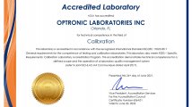 Optronic Lab - ISO/IED 17025 Certification